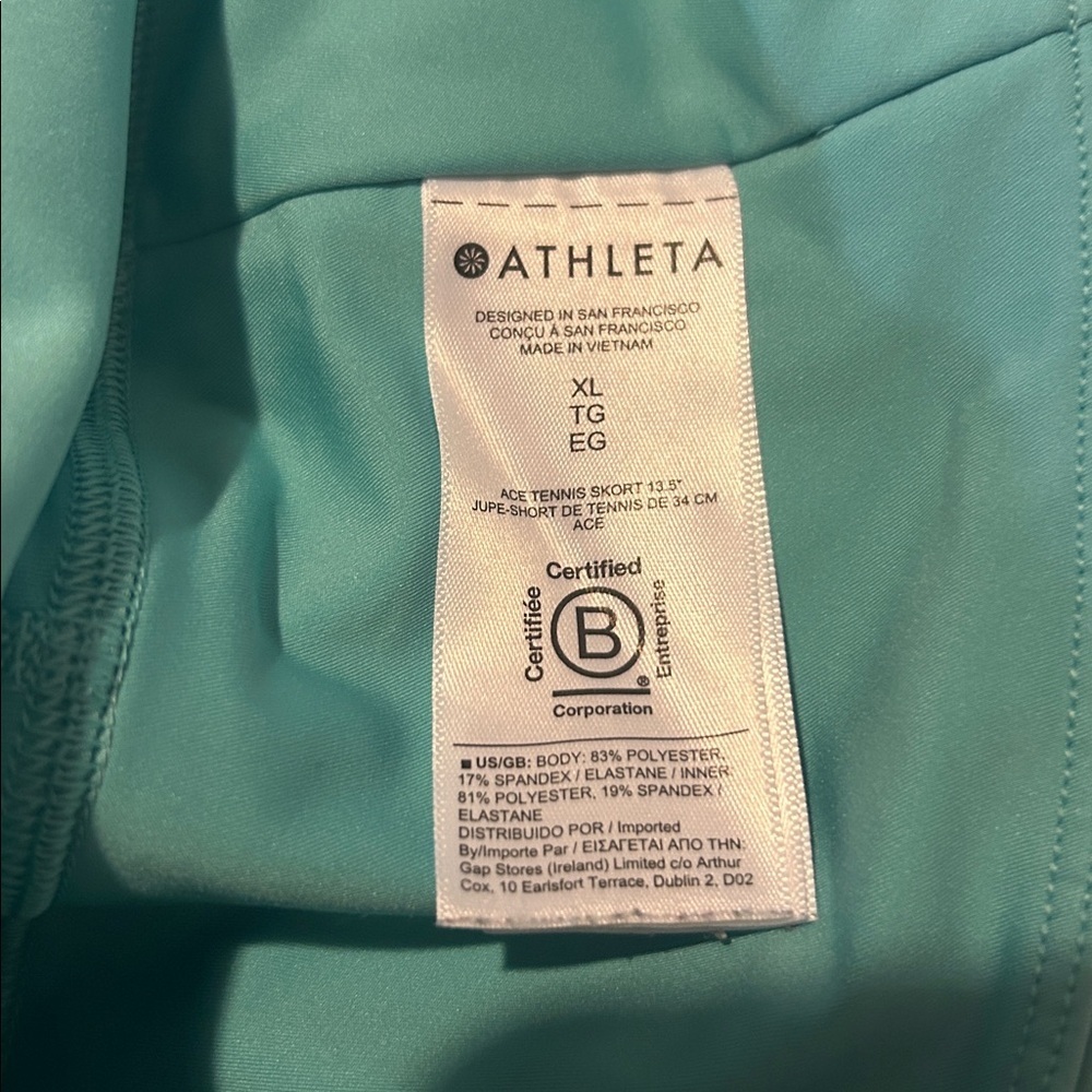 Athleta Ace Tennis Skort 13.5" Teal Size XL - Picture 7 of 9